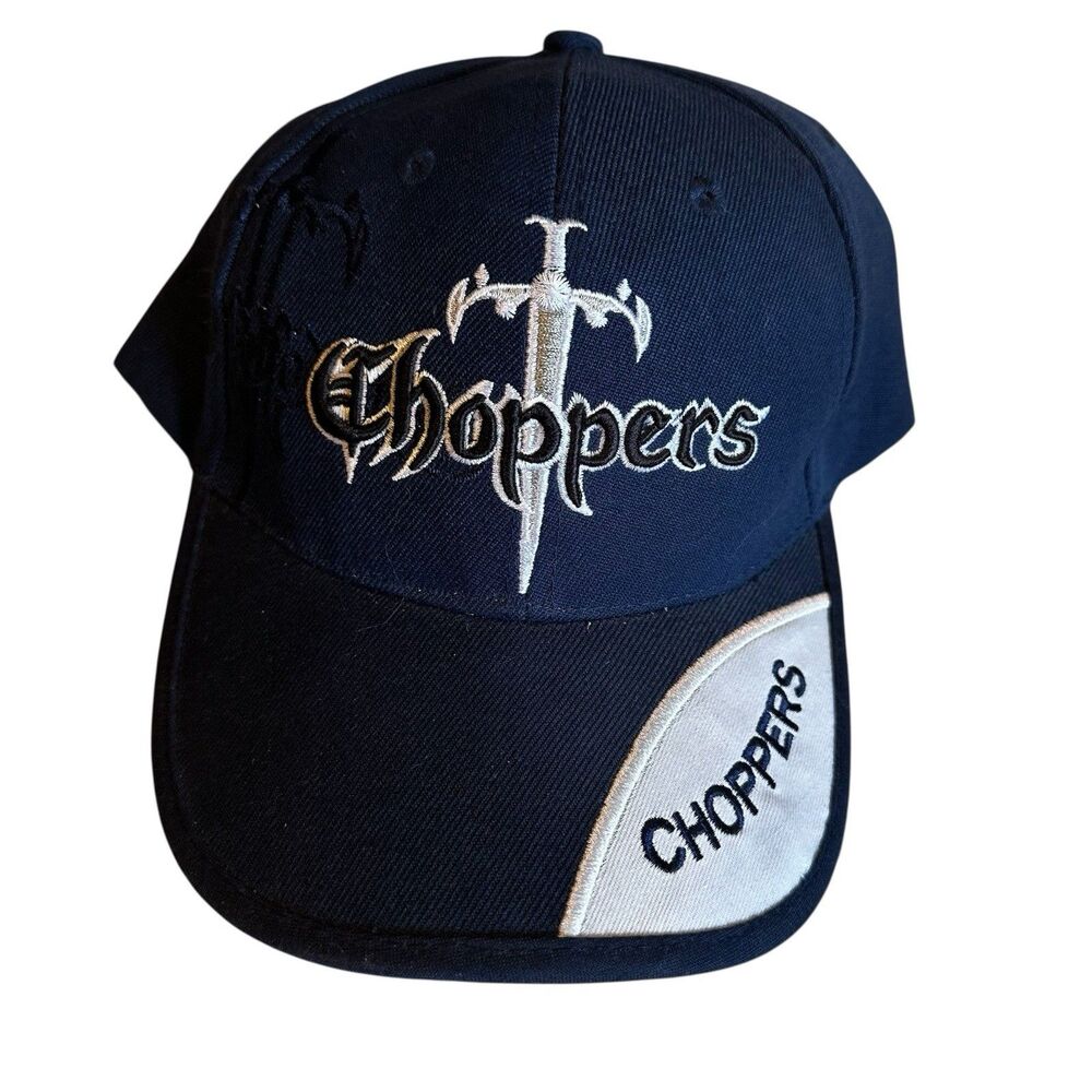 NEW West Coast Choppers Sword Blue Denim Baseball Cap Hat Motorcycle
